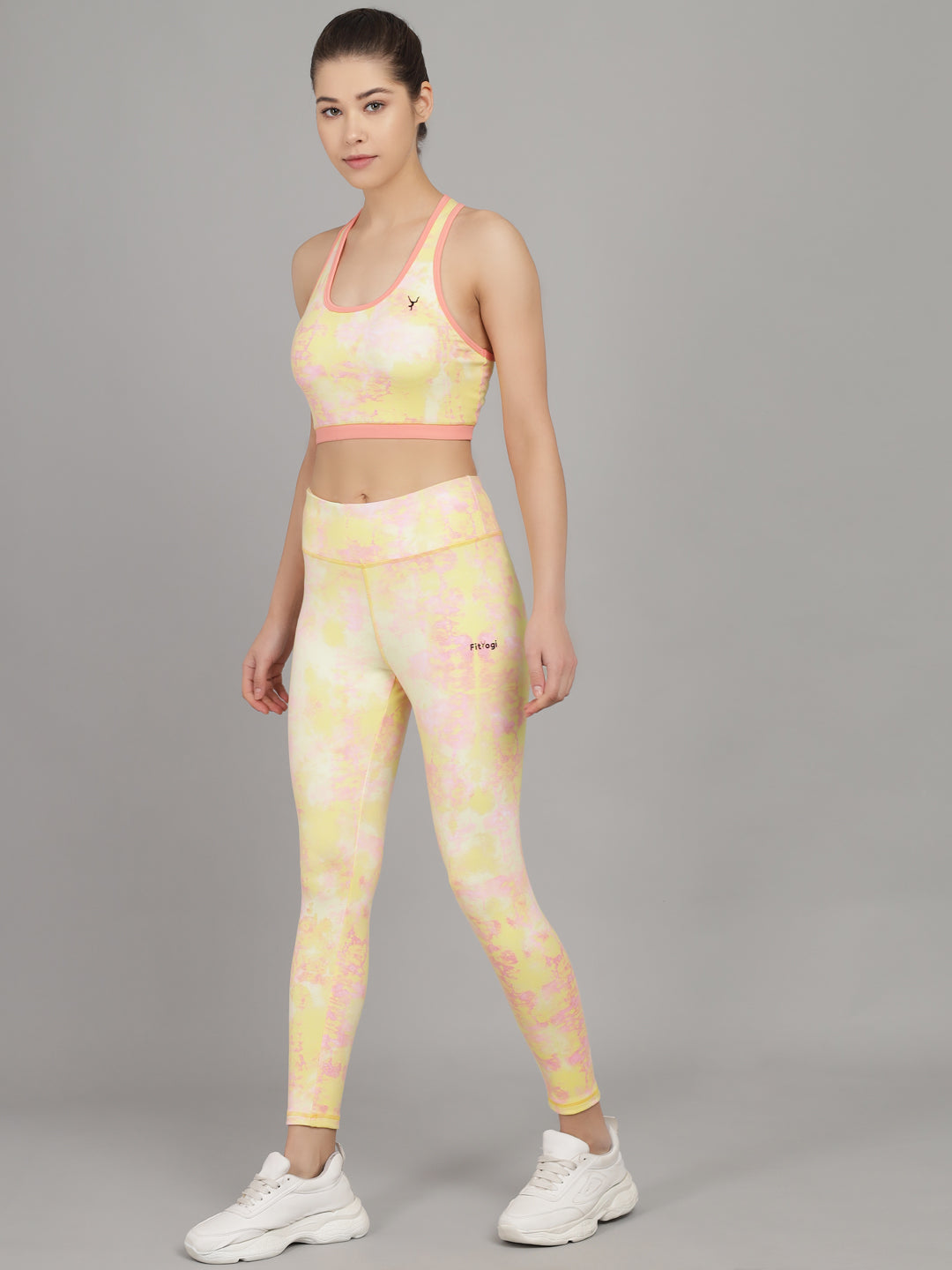 Mustard Yellow Stretchable Yoga Sets Tracksuit/gym Sports Set Of Sports Bra And Legging