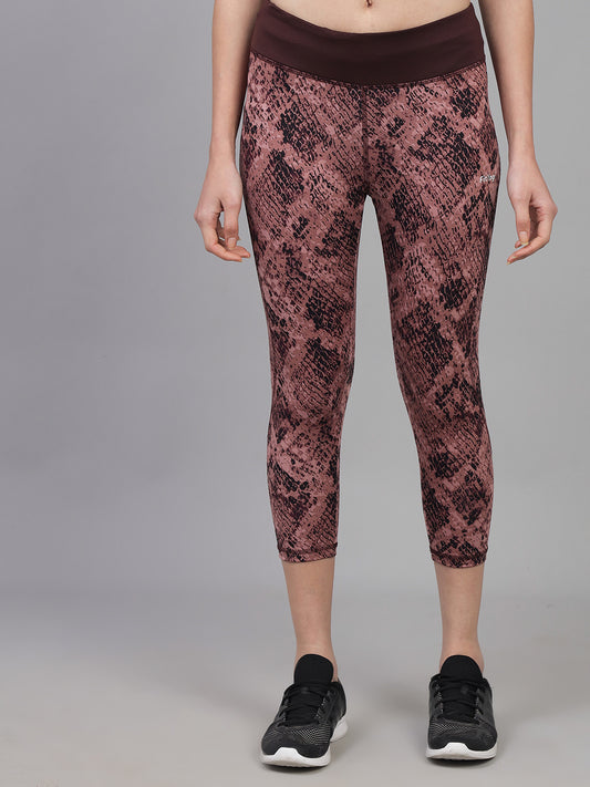 Sienna Python Print High Waist Gym Wear/Yoga Wear Capri
