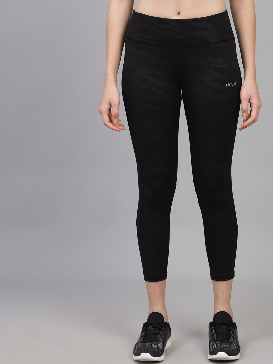 Black Camouflage High Waist Gym Wear/Yoga Wear Ankle Length Leggings