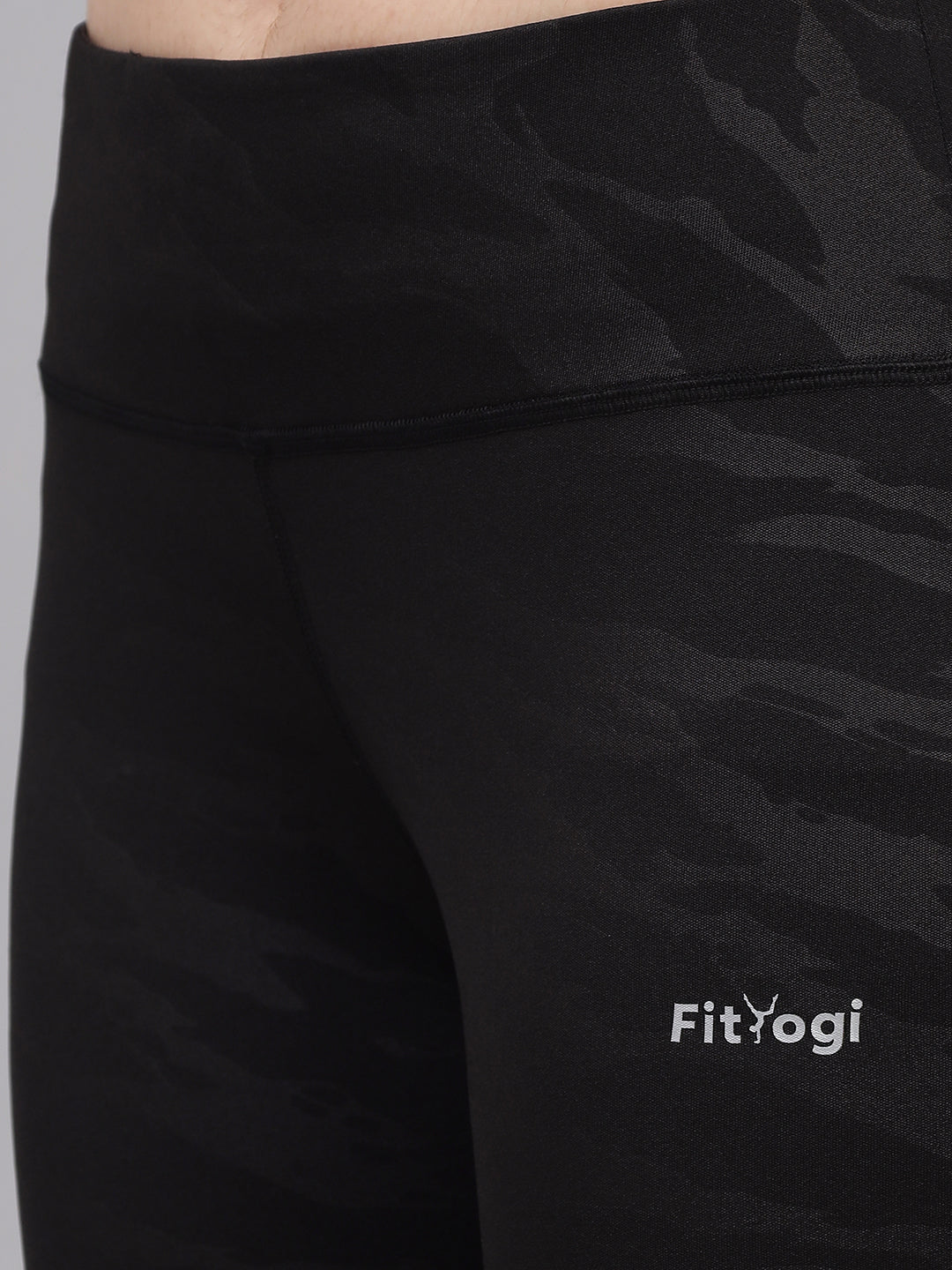 Black Camouflage High Waist Gym Wear/Yoga Wear Ankle Length Leggings