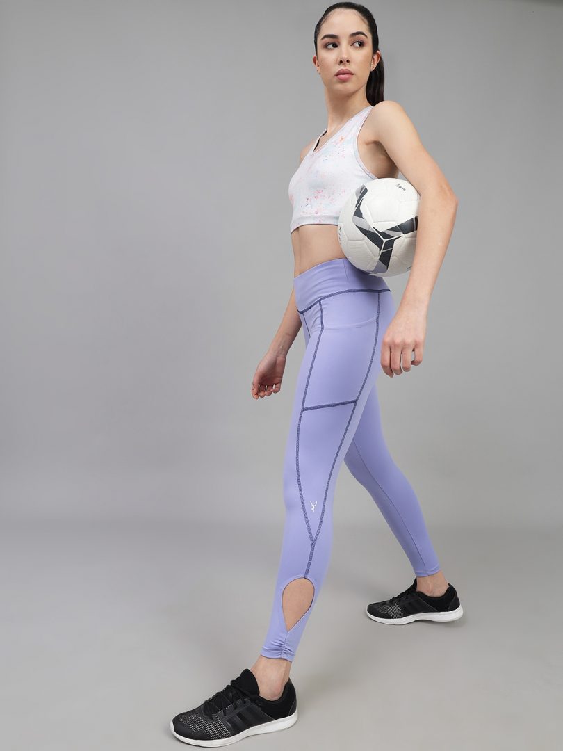 Purple Mimosa High Waist Gym Wear/Yoga Wear Ankle Length Leggings