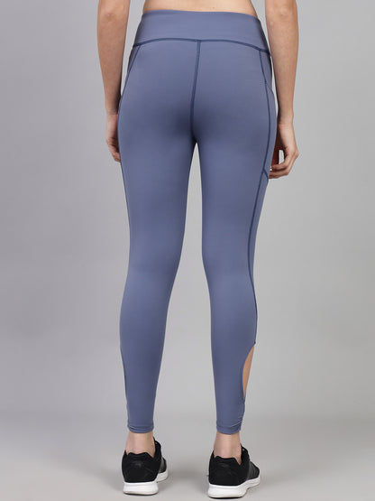 Charcoal Blue High Waist Gym Wear/Yoga Wear Ankle Length Leggings
