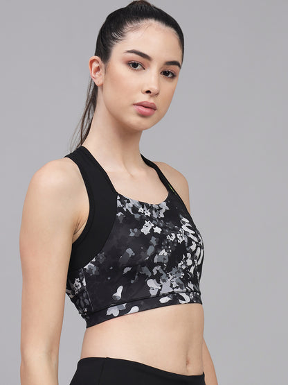 Tie Dye Leafy Print Sports Bra With Removable Pads