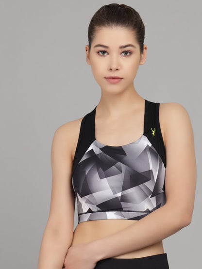 Graphic Print Tie Dye Sports Bra With Removable Pads