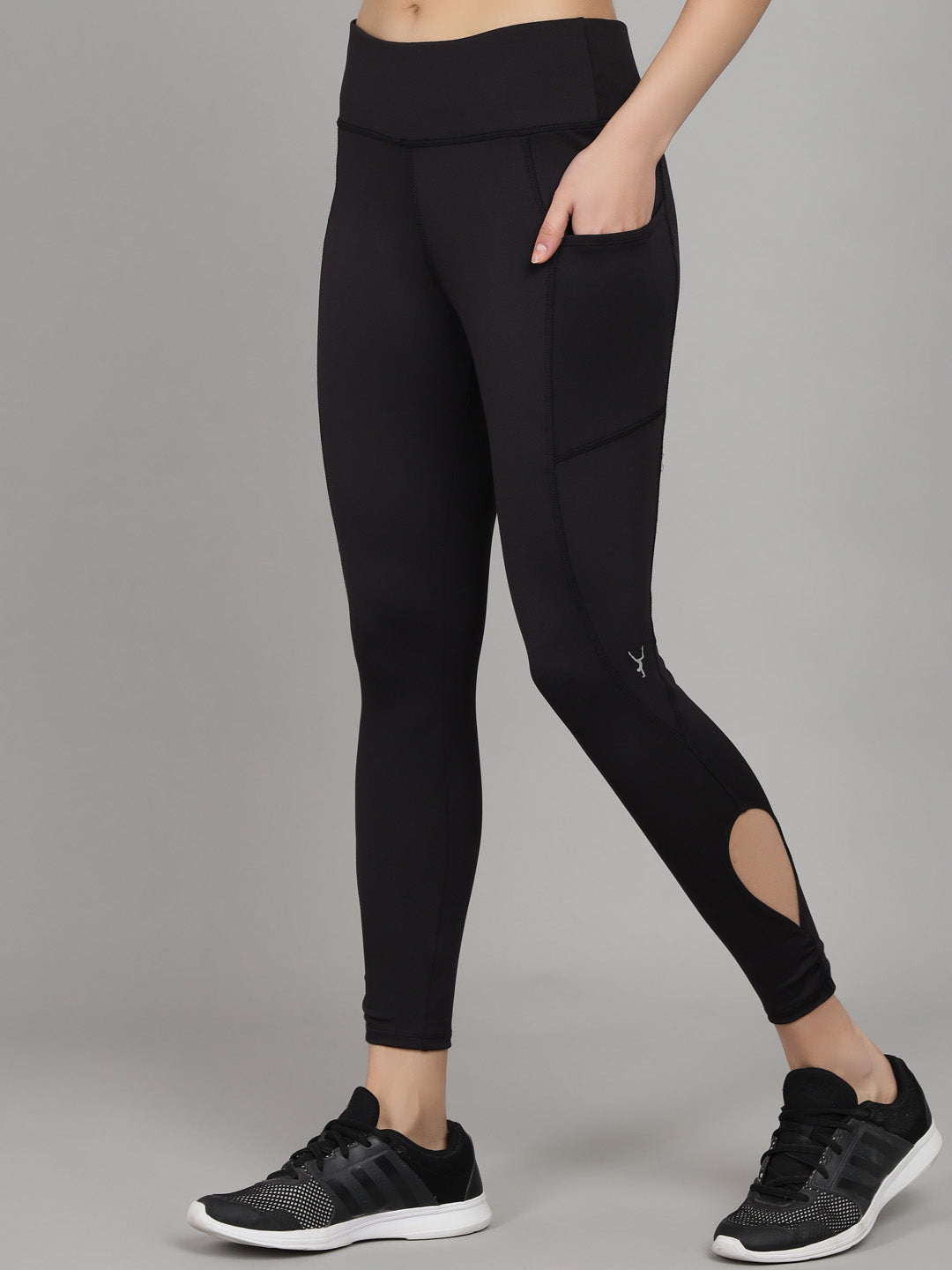 Black Print High Waist Gym Wear/Yoga Wear Ankle Length Leggings