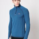 Egyption Blue Thumb Fit Long Sleeves polo Neck T-shirt