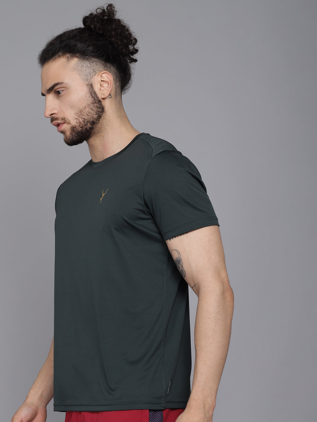 Green Basic Crew-Neck Half sleeves T-Shirt
