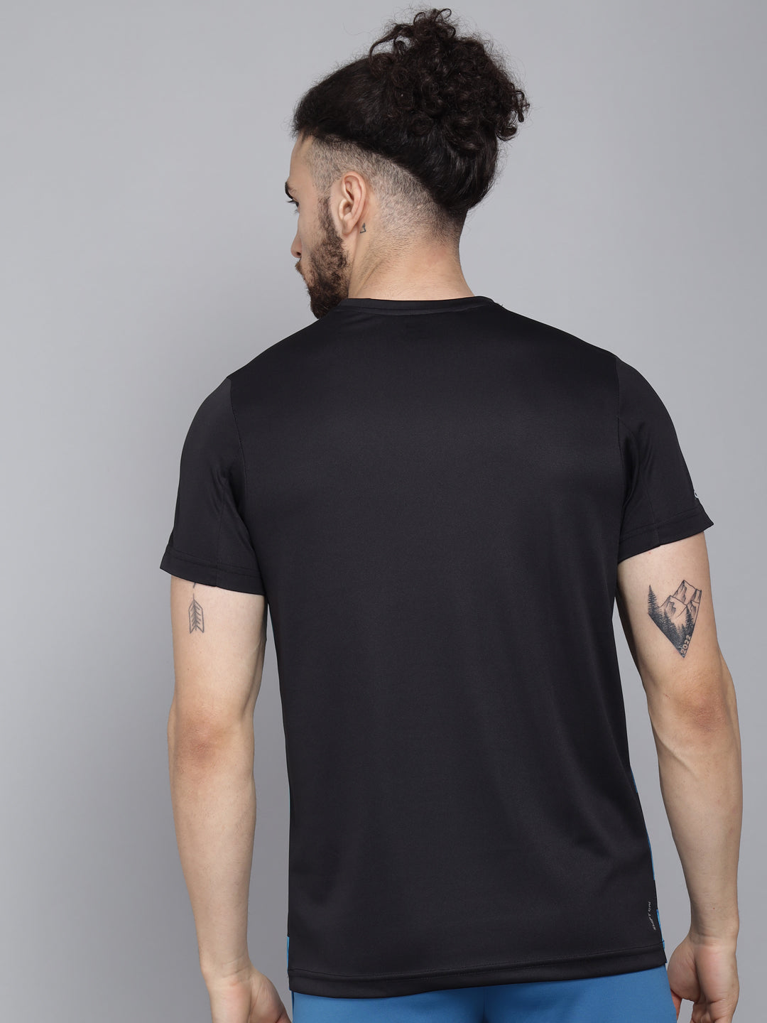 Black Printed CREW-Neck Half sleeves T-Shirt
