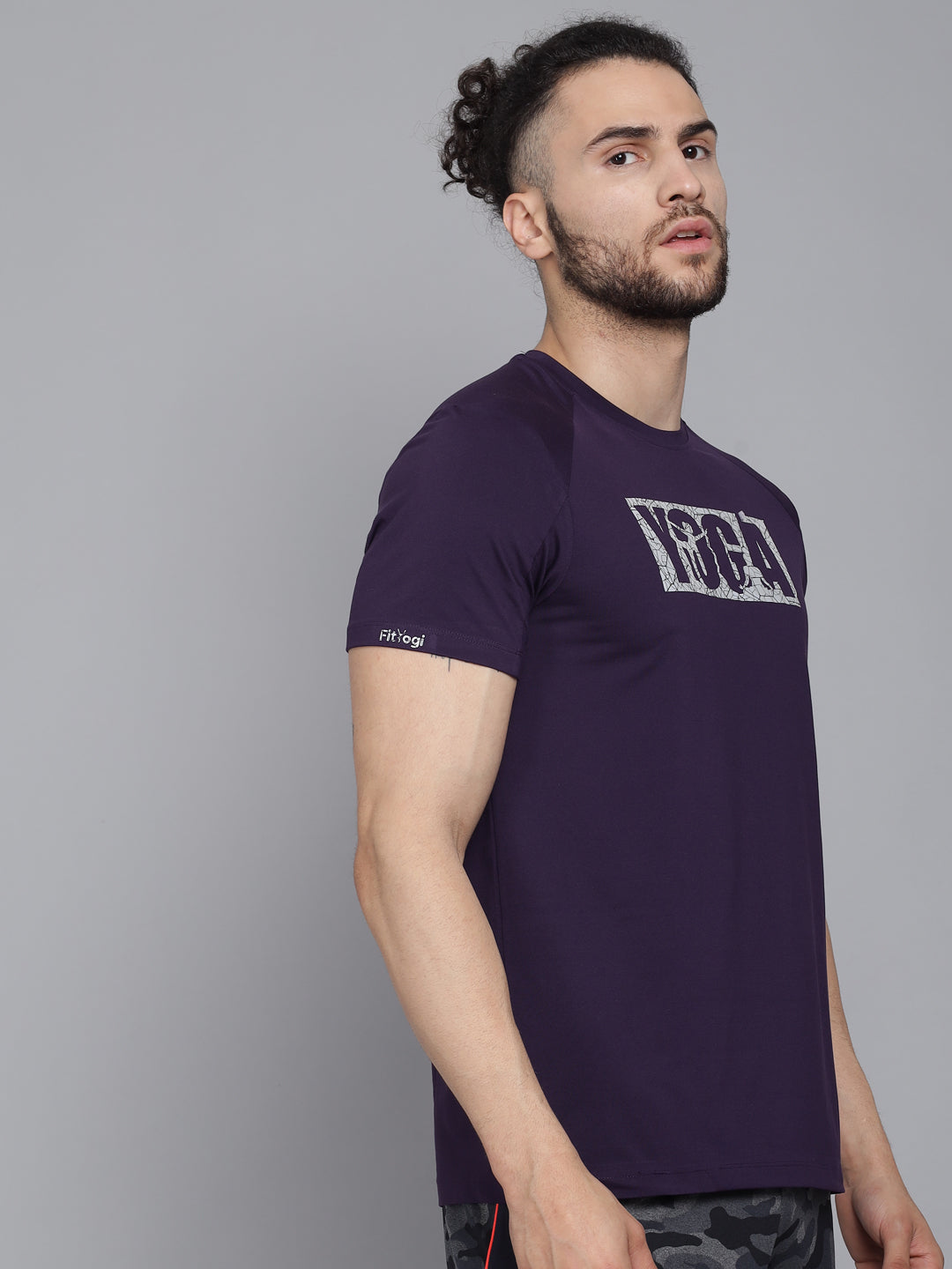 Purple Yoga CREW-Neck Half sleeves T-Shirt
