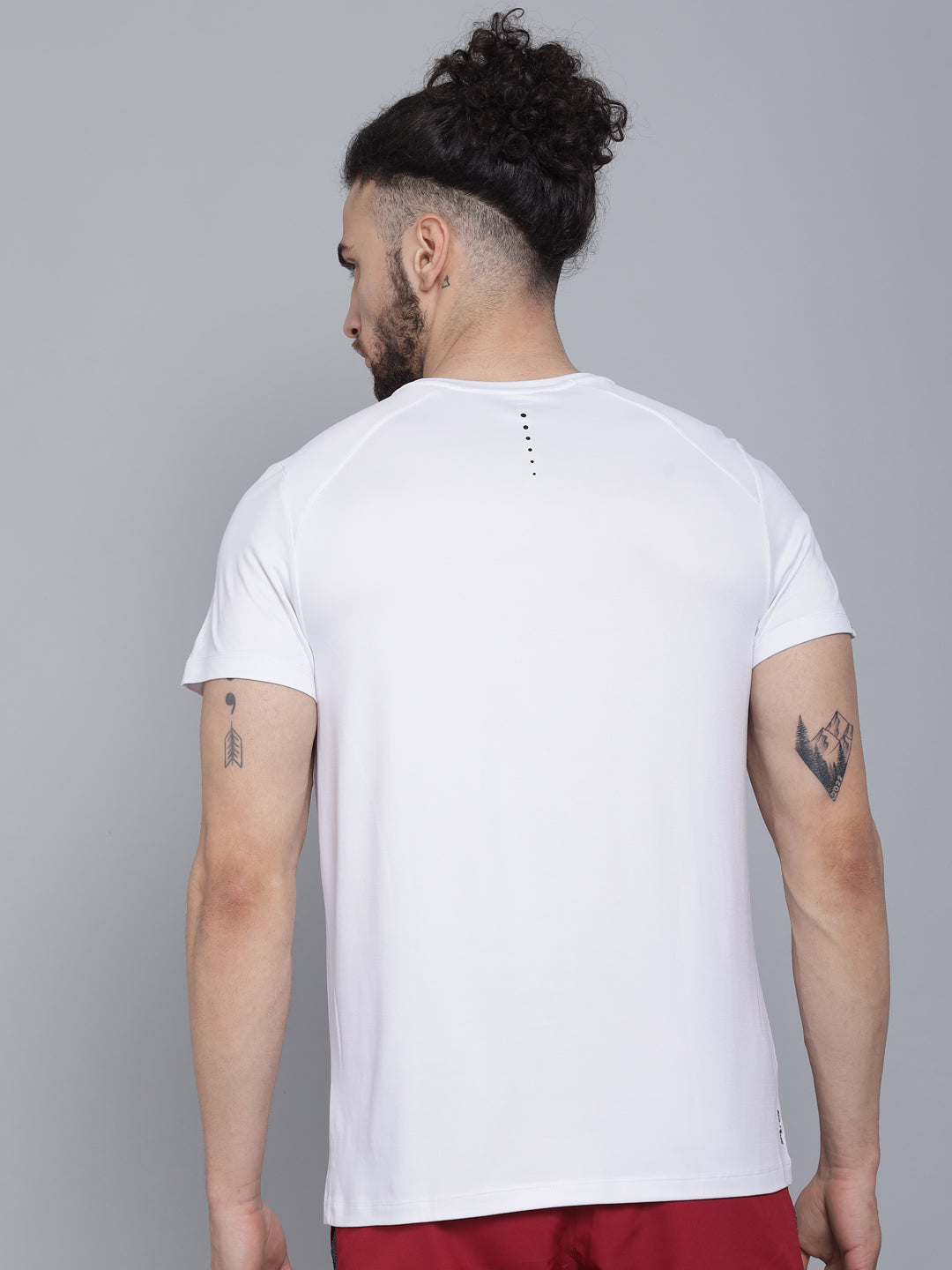 White Yoga CREW-Neck Half sleeves T-Shirt