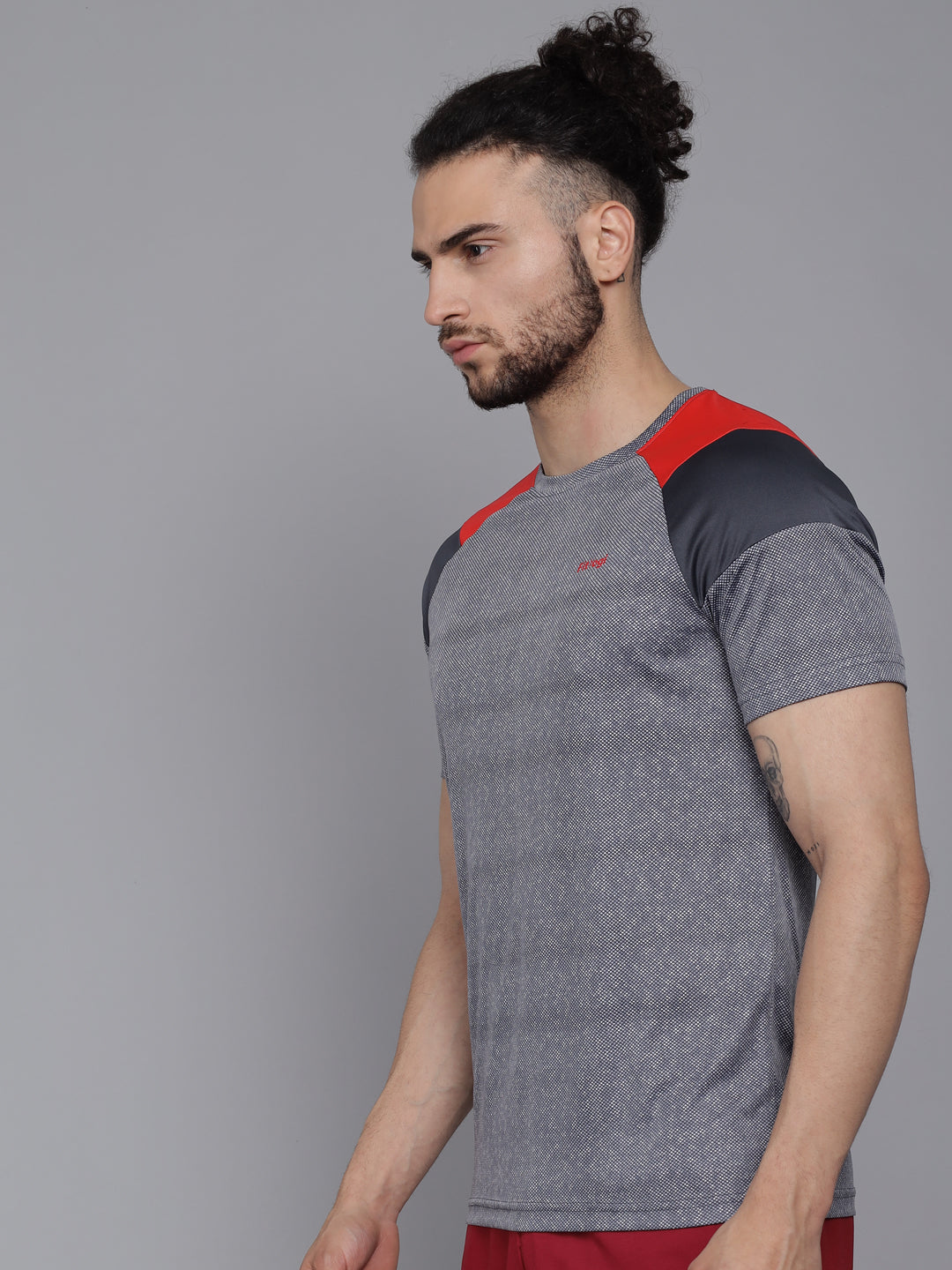 Grey Performance CREW-Neck Half sleeves T-Shirt